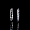 3.12 Cts 14k White Gold Oval Shape Hoops Earring