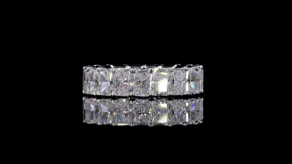 8.94 Cts 18k White Gold Radiant Shape Eternity Band Eternity Band