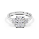 2.36 Cts Platinum Radiant Shape 3 Stones Ring