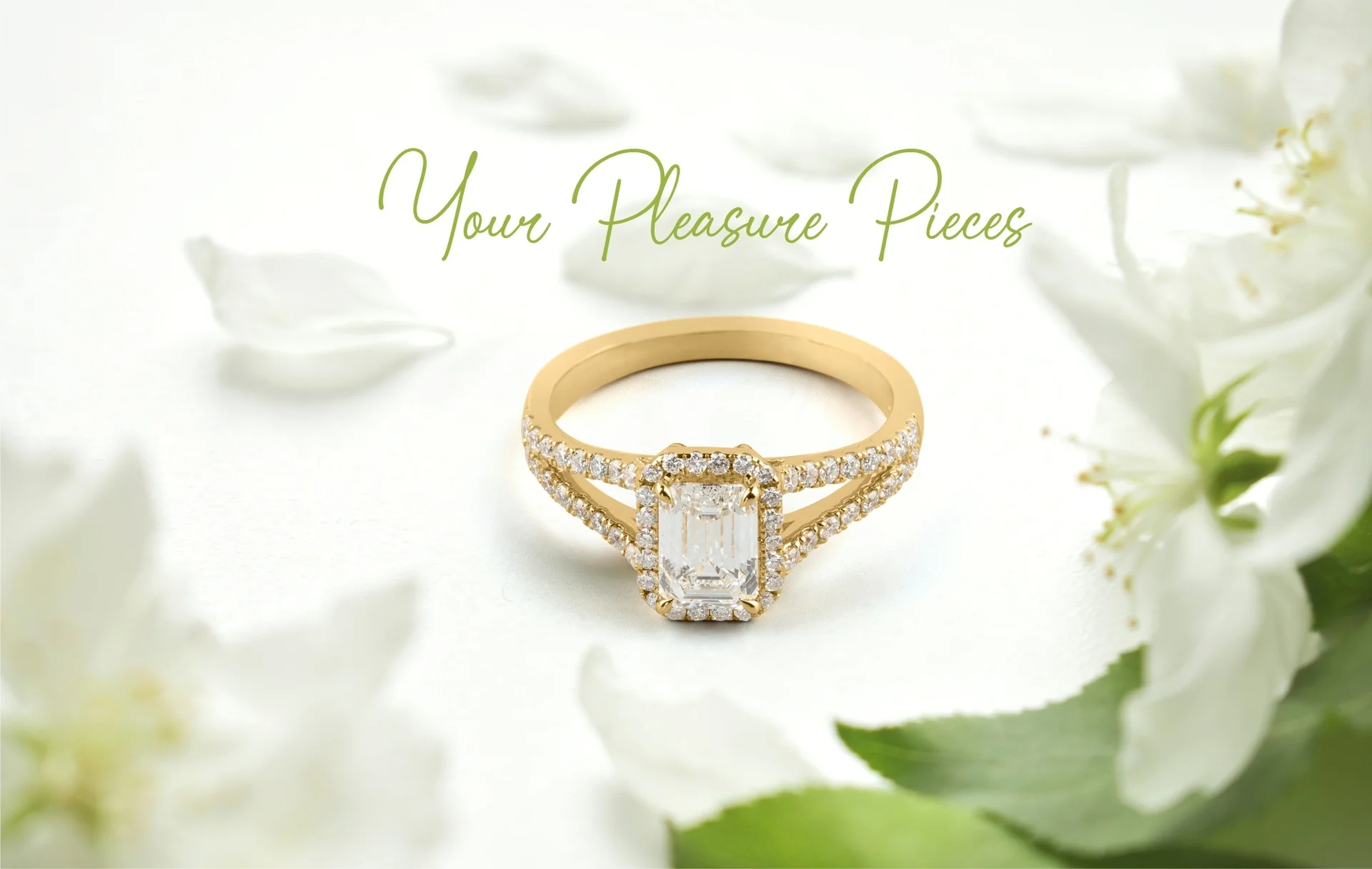 3.6 Cts 14k Yellow Gold Emerald Shape Split Shank Ring