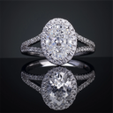 3.83 Cts Platinum Oval Shape Split Shank Ring