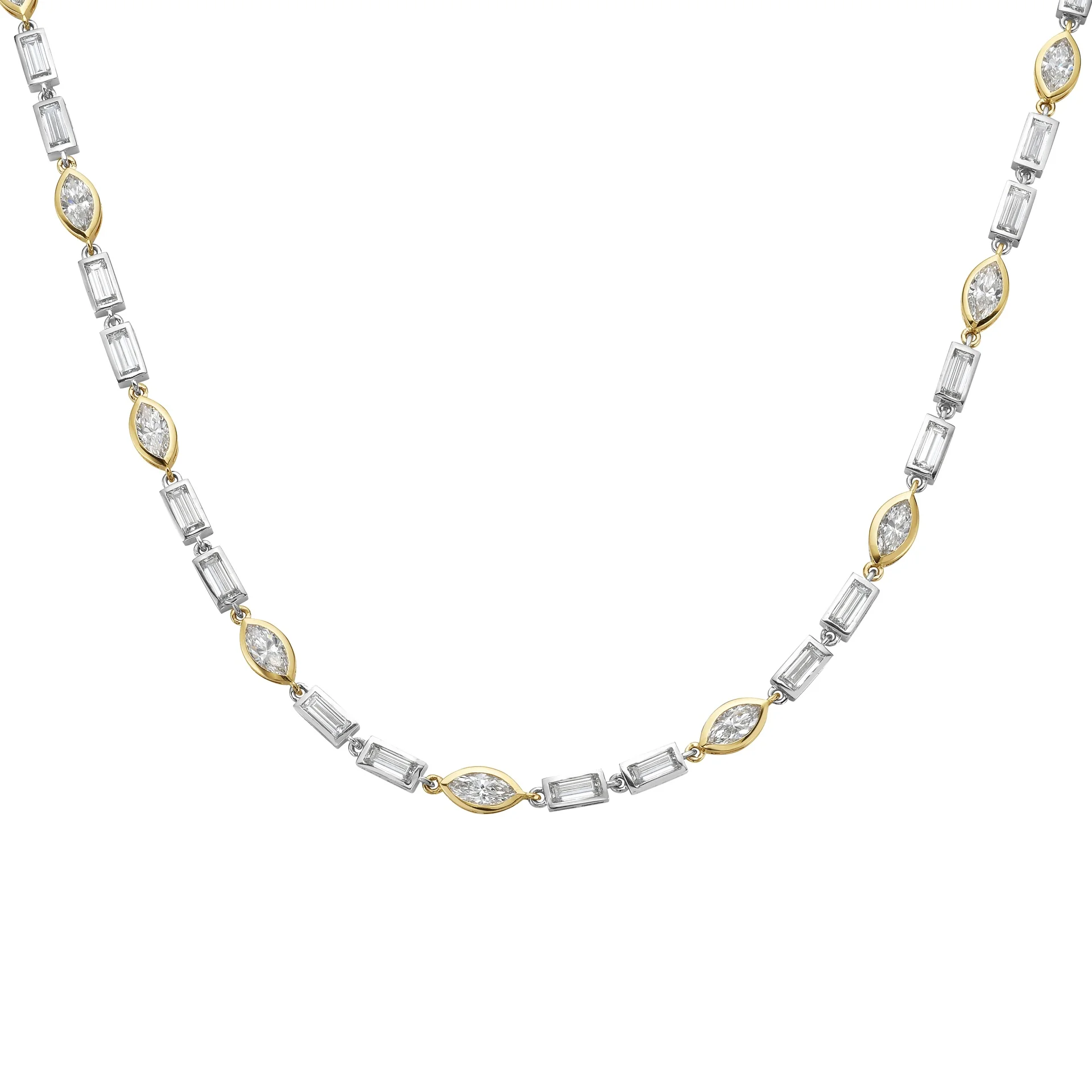 11.6 Cts Mix Shape Tennis Necklace