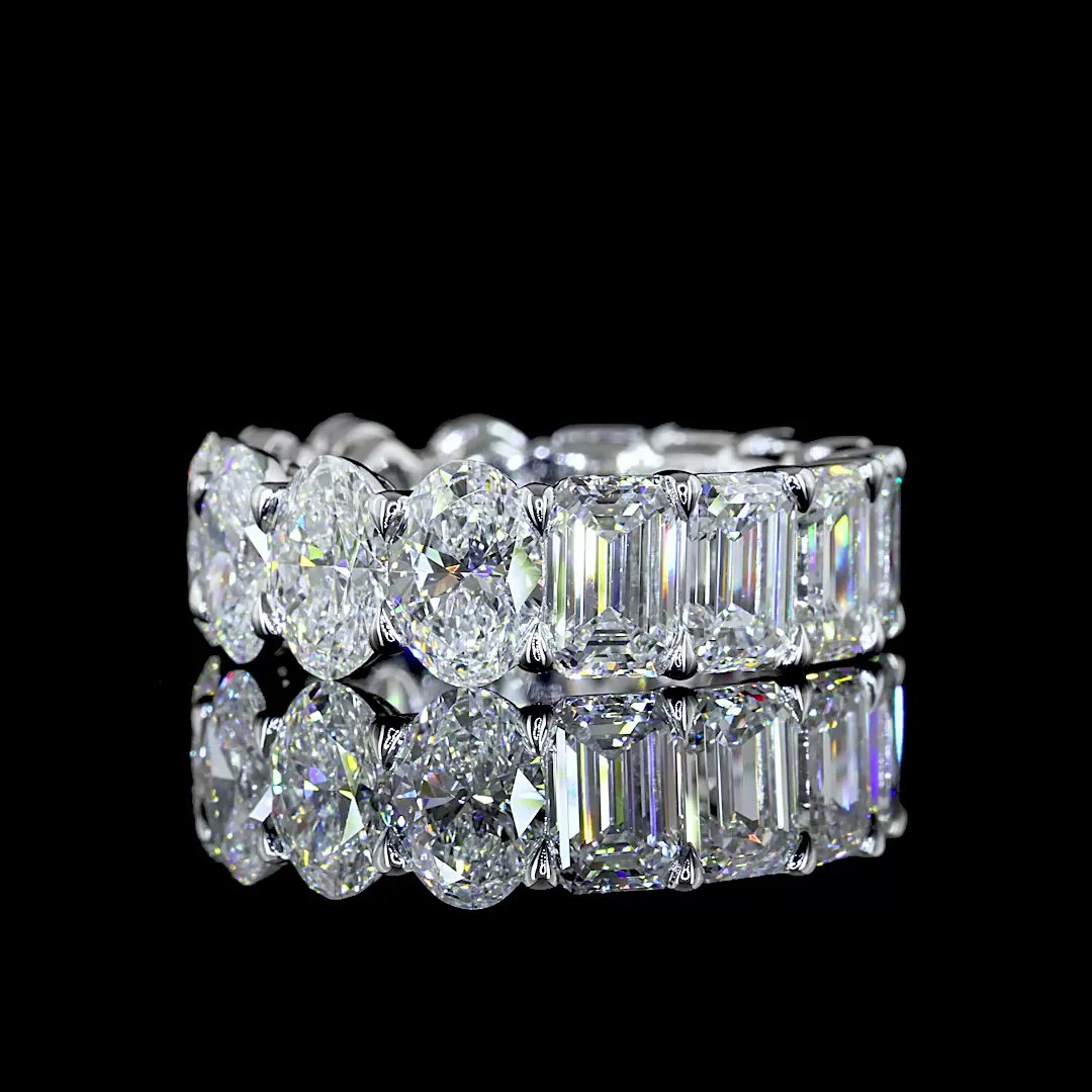 9.99 Cts 14k White Gold Mix Shape Eternity Band Eternity Band