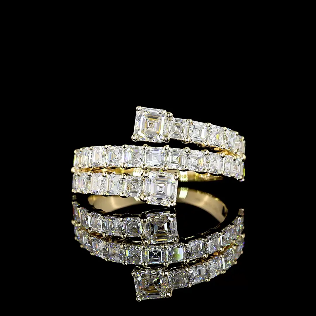 2.68 Cts 14k Yellow Gold Asscher Shape Special Eternity Band