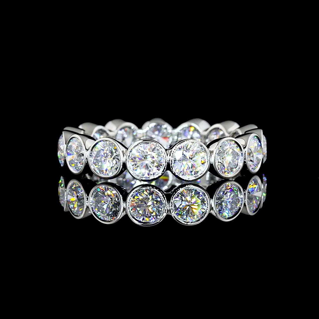 2.99 Cts Platinum Round Shape Eternity Band Eternity Band