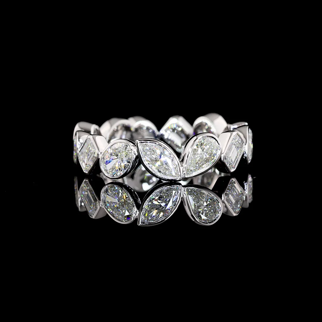 2.78 Cts 14k White Gold Mix Shape Eternity Band Eternity Band