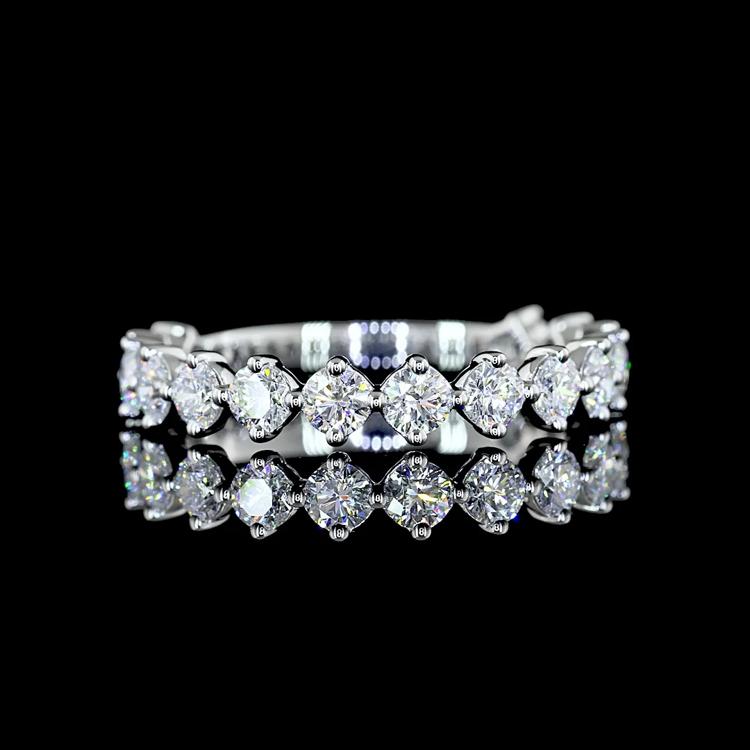 1.2 Cts Platinum Round Shape 3/4 Band Eternity Band
