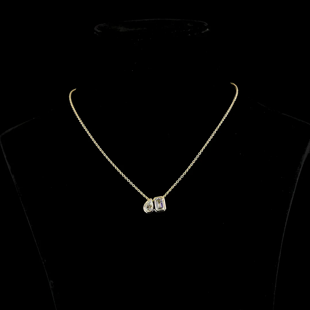 3.08 Cts 14k Yellow Gold Mix Shape Pendant Pendant