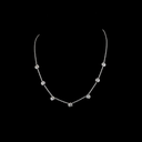2.91 Cts 14k White Gold Round Shape Station Necklace