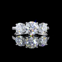 2.15 Cts Platinum Round Shape 3 Stones Ring