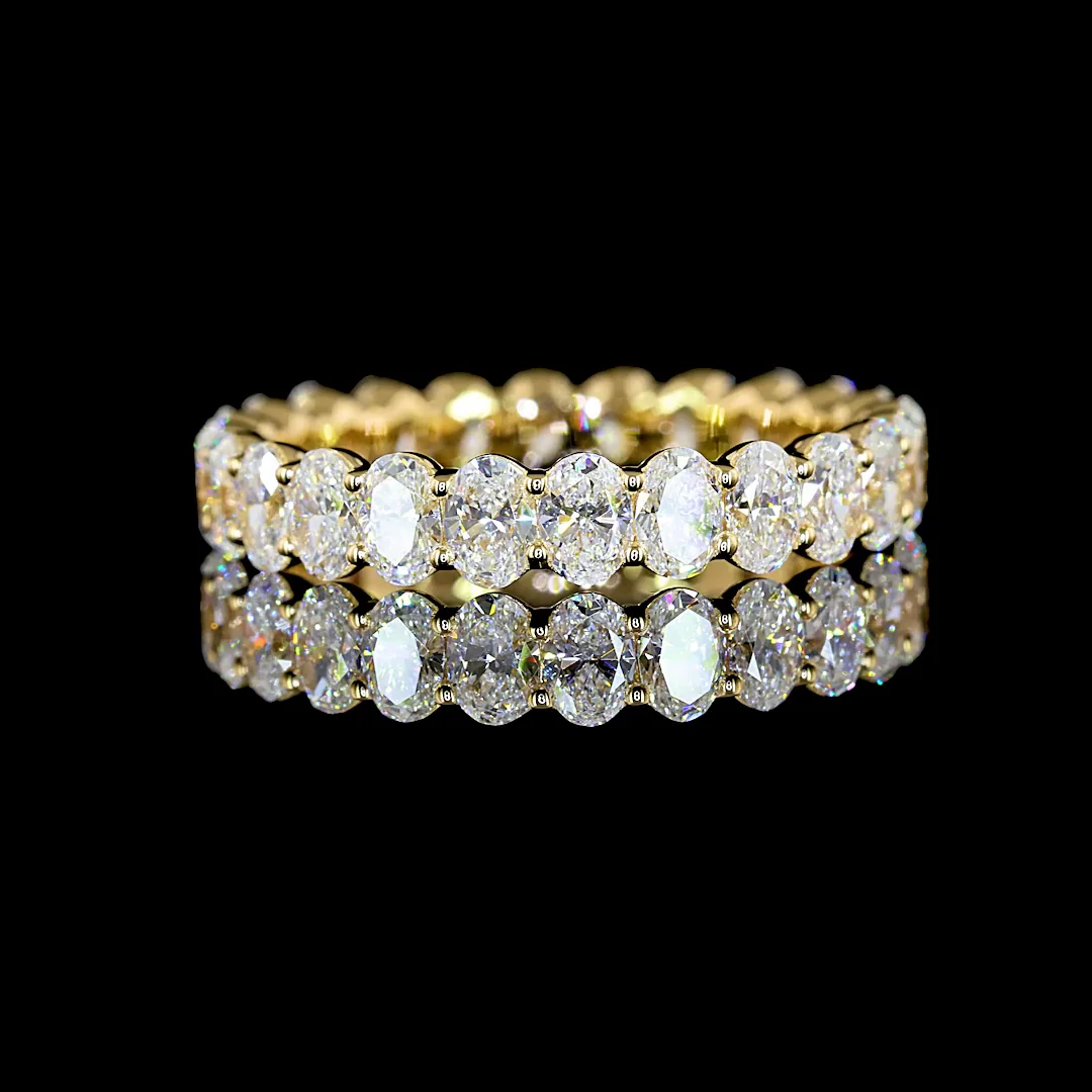 2.37 Cts 18k Yellow Gold Oval Shape Eternity Band Eternity Band