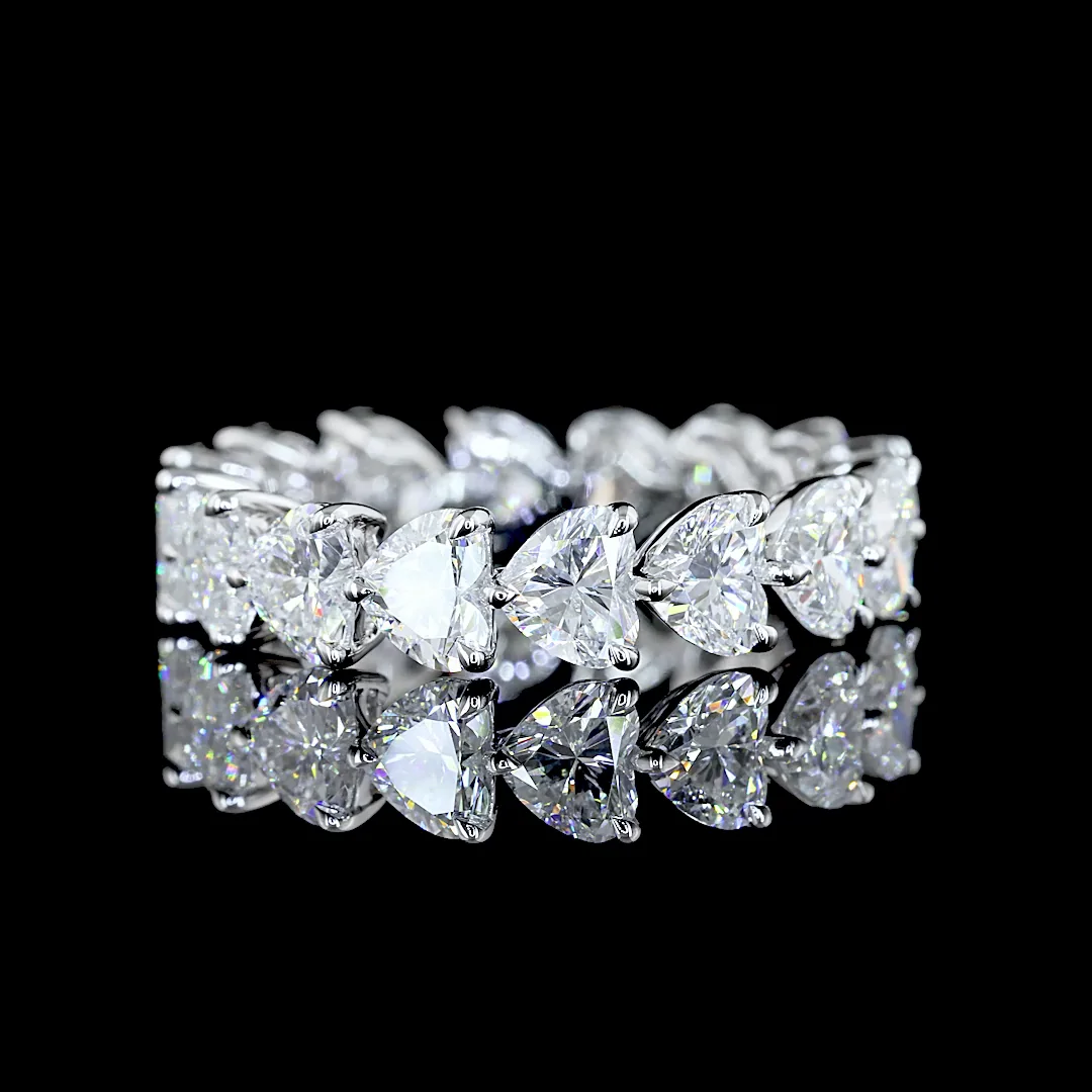 4.44 Cts 14k White Gold Heart Shape Eternity Band Eternity Band