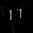 2.47 Cts 14k Yellow Gold Emerald Shape Hanging Earring