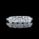 1.02 Cts 14k White Gold Square Cushion Brilliant Shape 5 Stones Eternity Band
