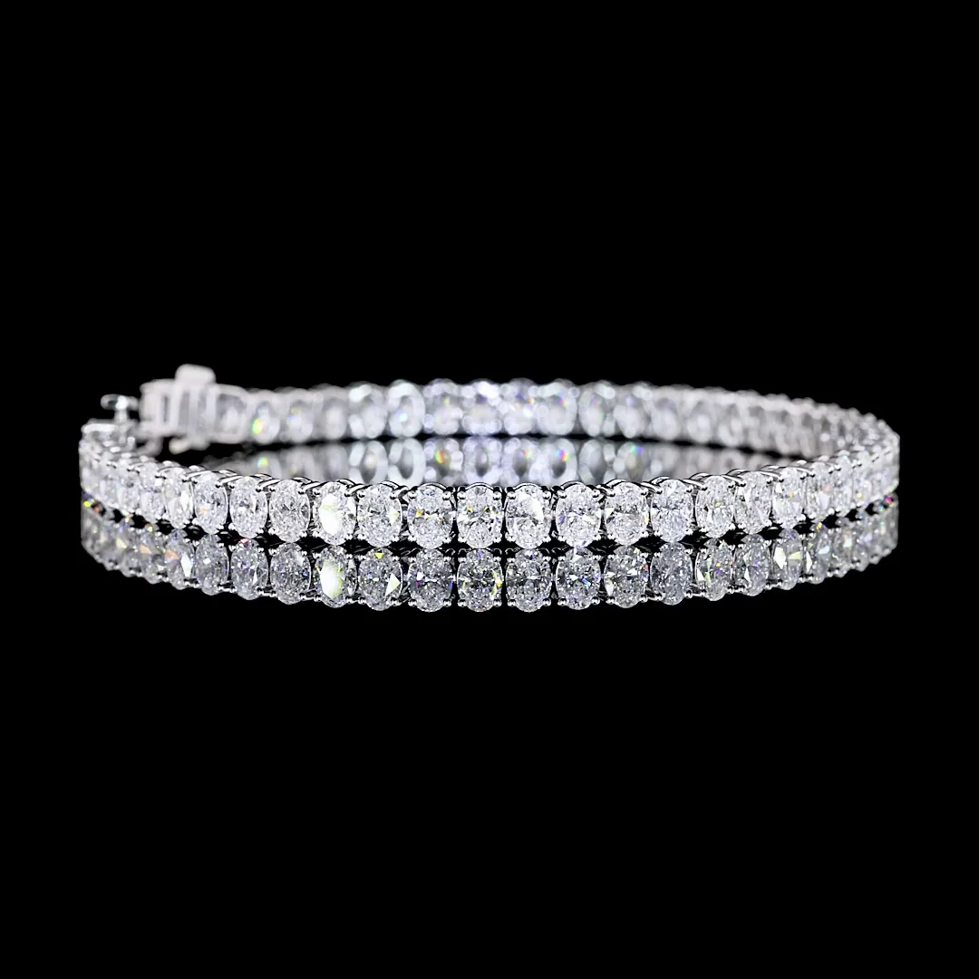 9.81 Cts 14k White Gold Oval Shape Tennis Bracelet