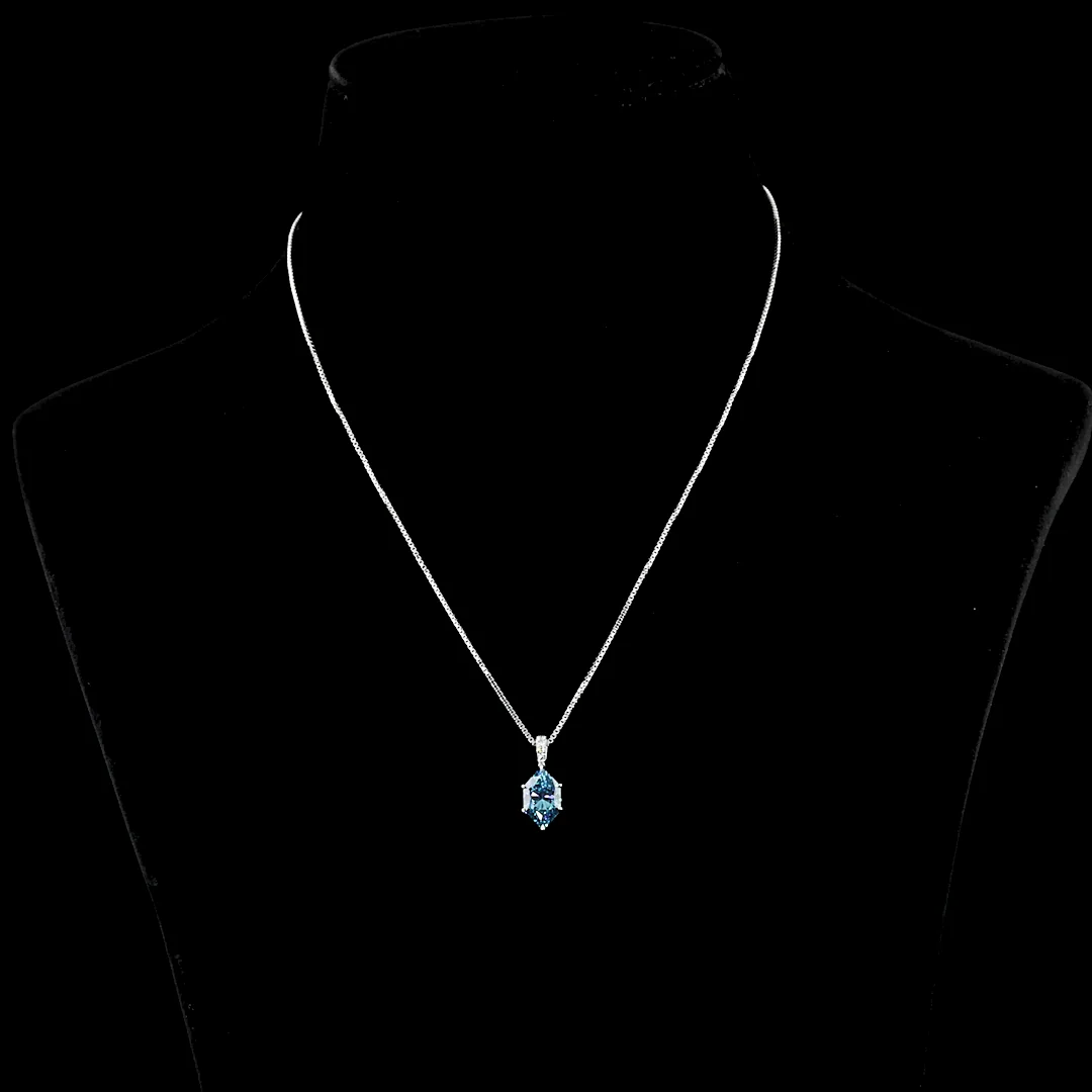 2.19 Cts 14k White Gold Marquise Shape Pendant Pendant