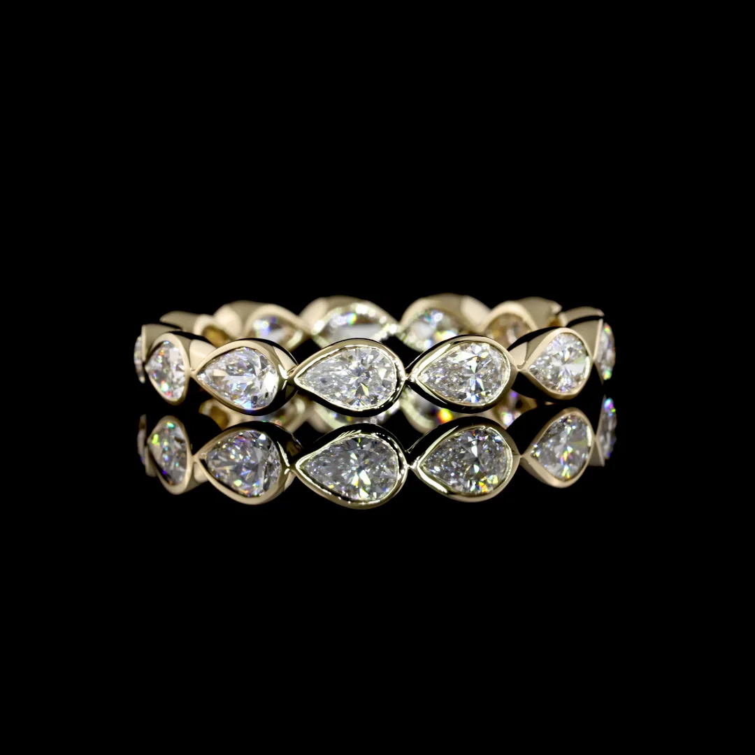 1.21 Cts 14k Yellow Gold Pear Shape Eternity Band Eternity Band