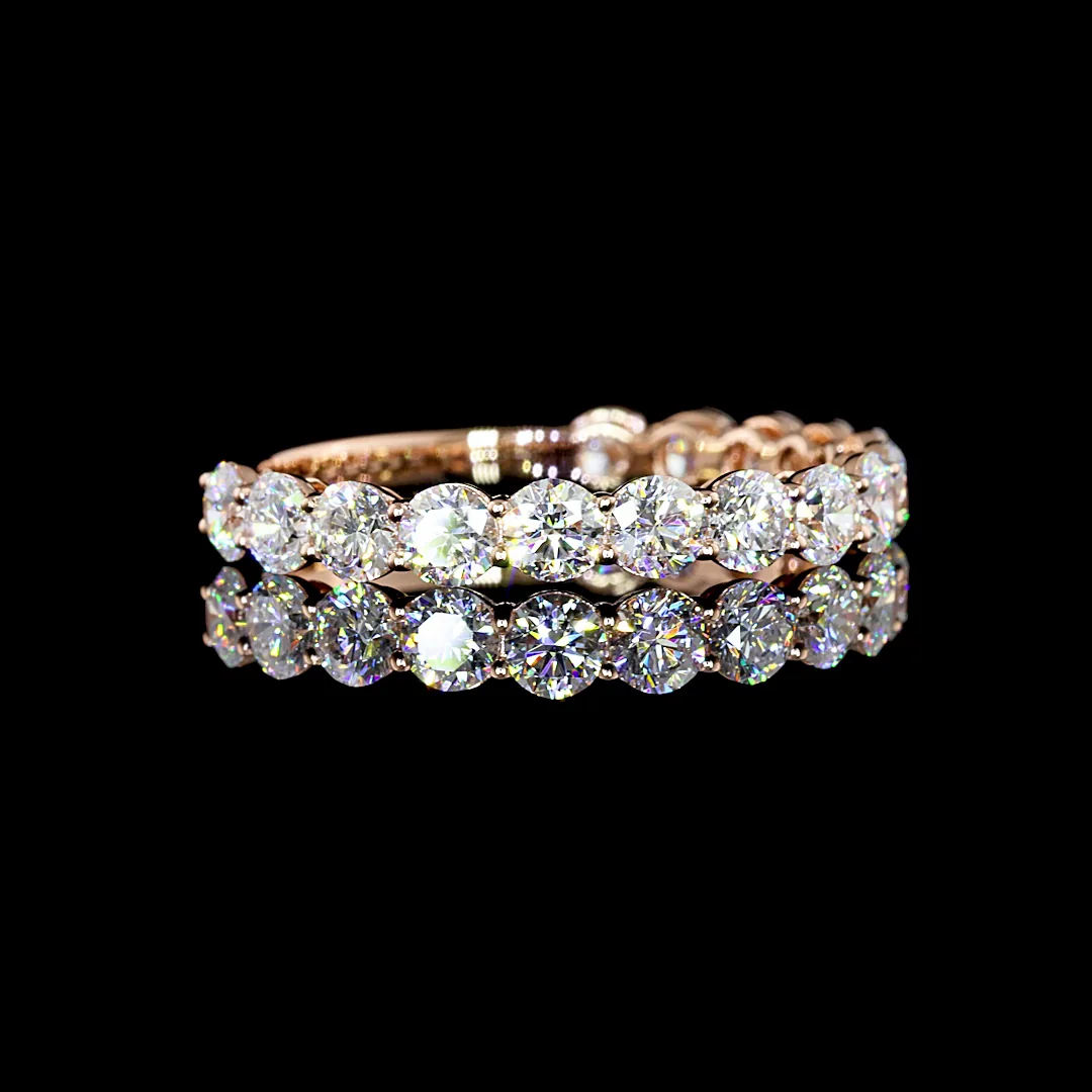 1.55 Cts 14k Rose Gold Round Shape 3/4 Band Eternity Band