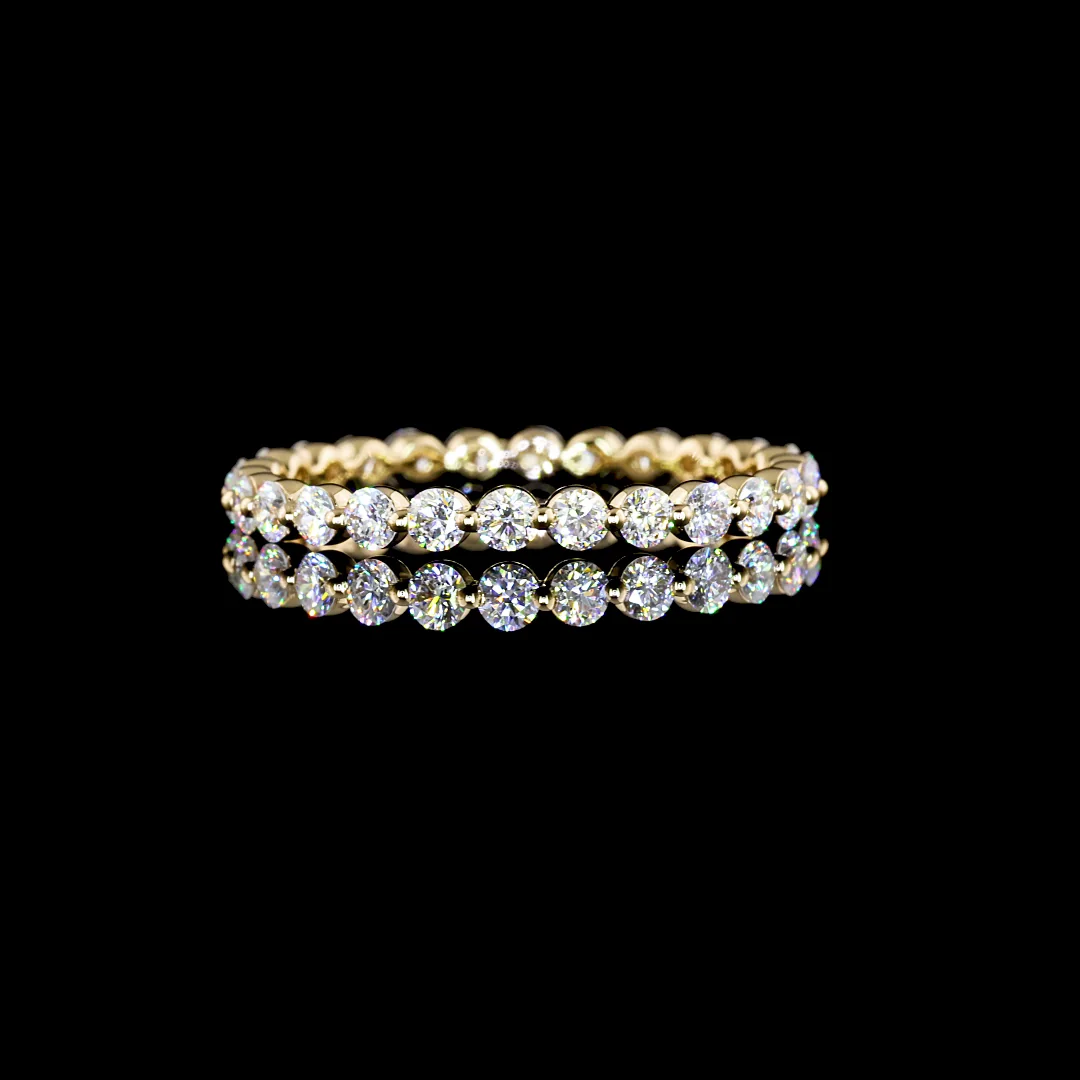 0.85 Cts 18k Yellow Gold Round Shape Eternity Band Eternity Band