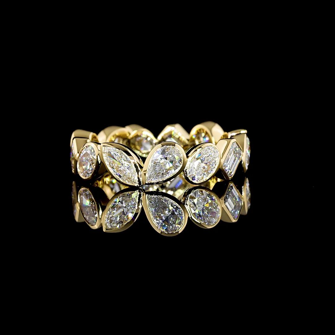 2.84 Cts 18k Yellow Gold Mix Shape Eternity Band Eternity Band