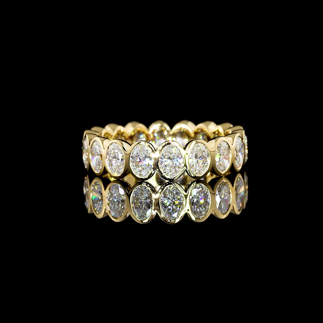 2.61 Cts 18k Yellow Gold Oval Shape Eternity Band Eternity Band