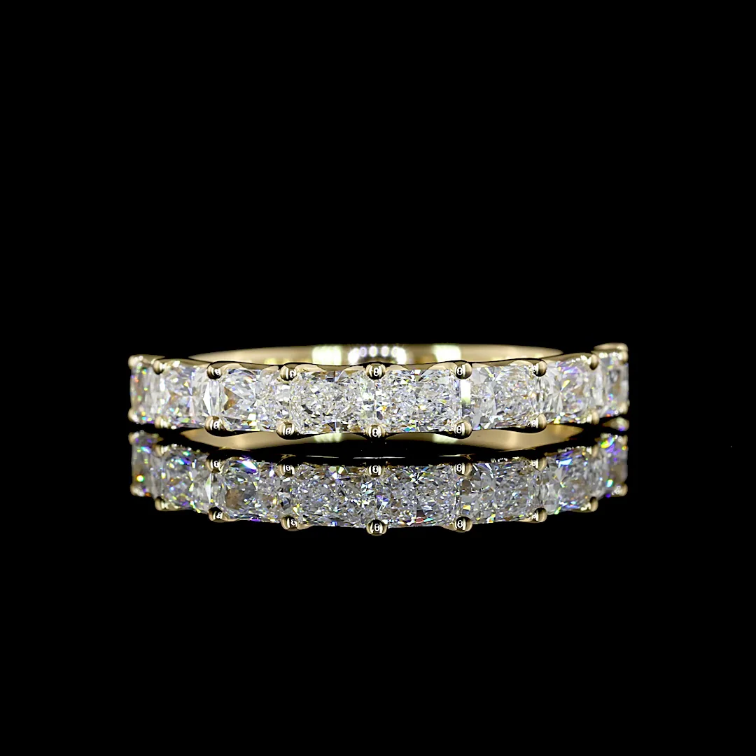 1.07 Cts 14k Yellow Gold Radiant Shape Half Eternity Eternity Band