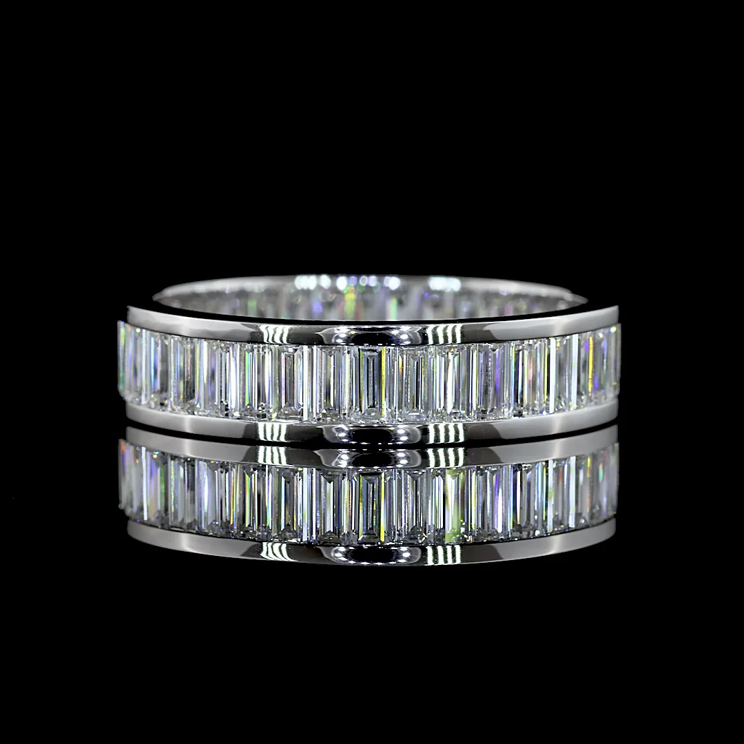 4.88 Cts 14k White Gold Baguette Shape Eternity Band Eternity Band