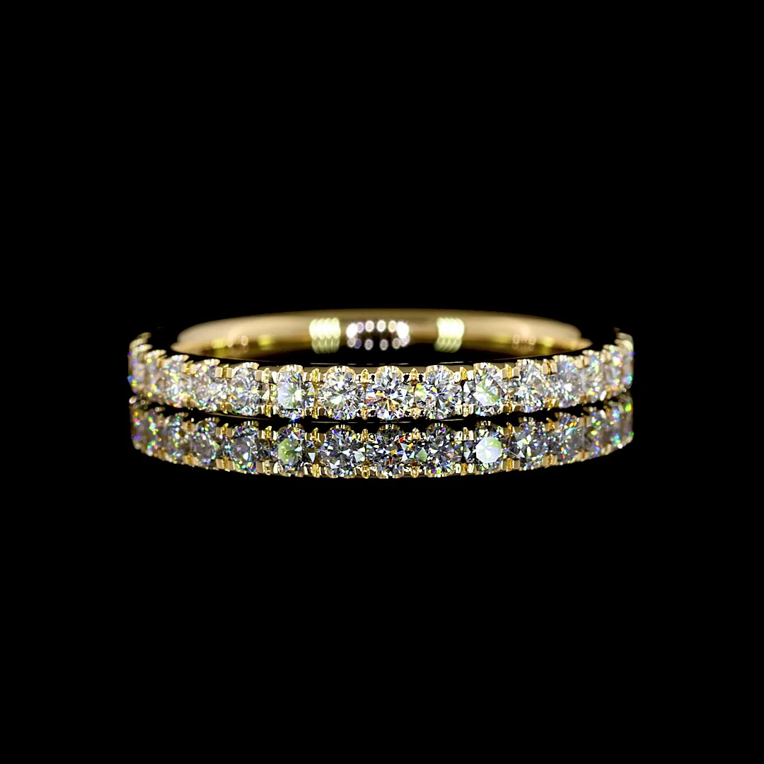0.8 Cts 18k Yellow Gold Round Shape Eternity Band Eternity Band