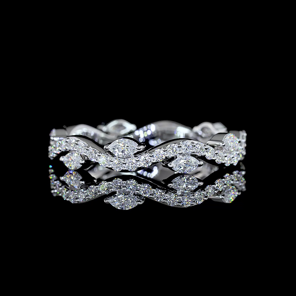 0.81 Cts 18k White Gold Mix Shape Special Eternity Band