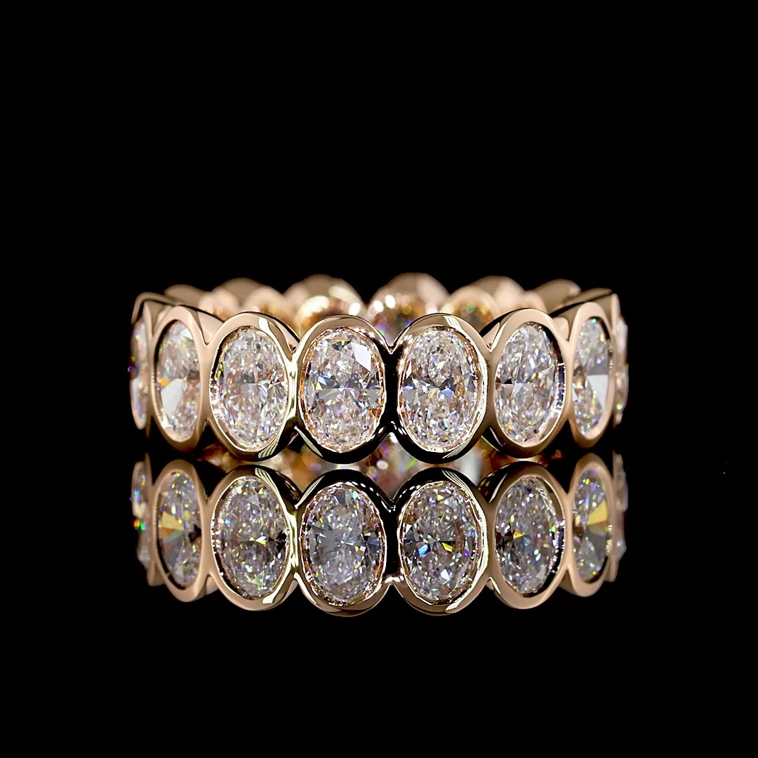 2.77 Cts 14k Rose Gold Oval Shape Eternity Band Eternity Band