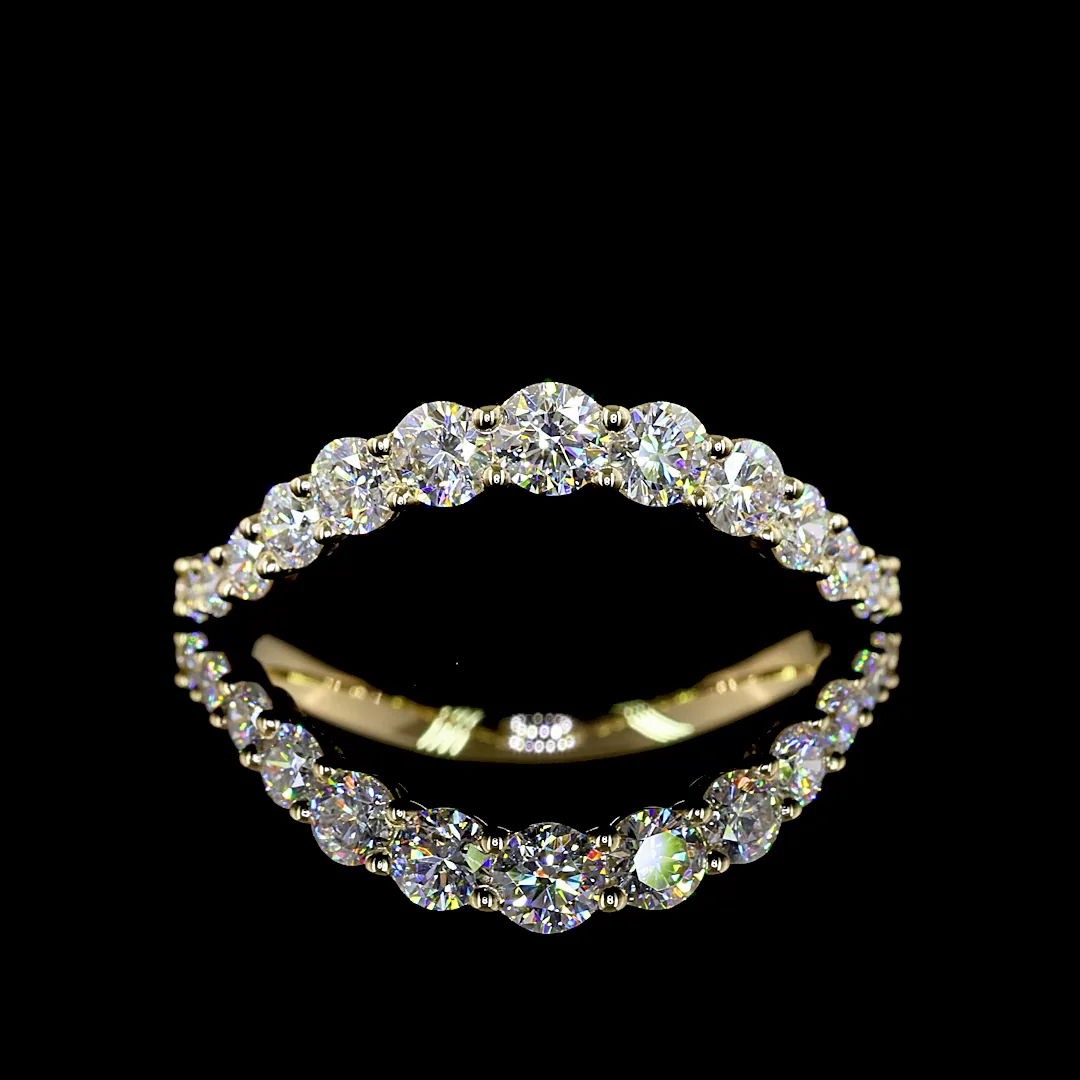 0.8 Cts 14k Yellow Gold Round Shape Eternity Band Eternity Band