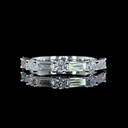 0.84 Cts 14k White Gold Mix Shape Half Eternity Eternity Band