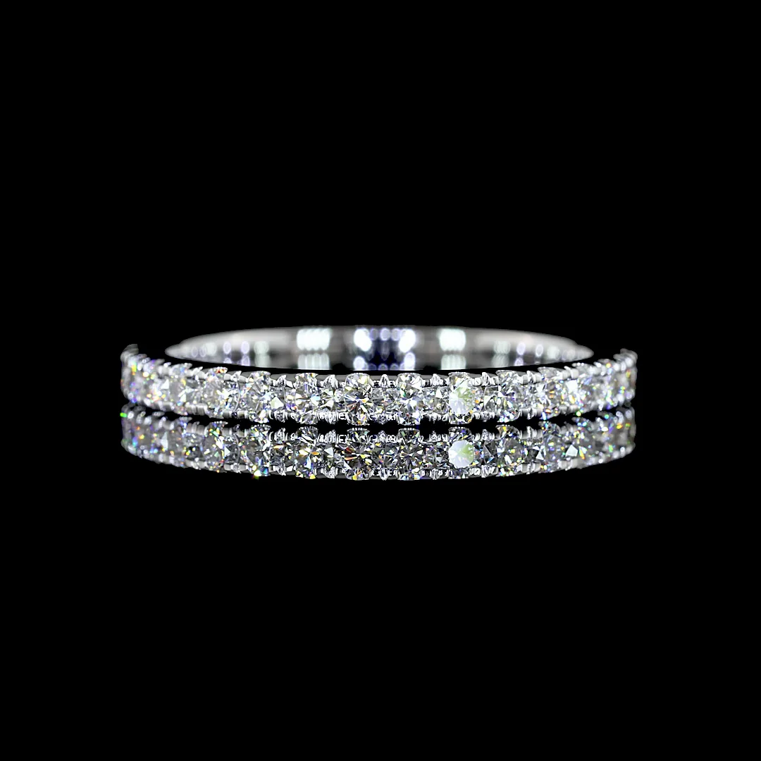 0.6 Cts 18k White Gold Round Shape Half Eternity Eternity Band