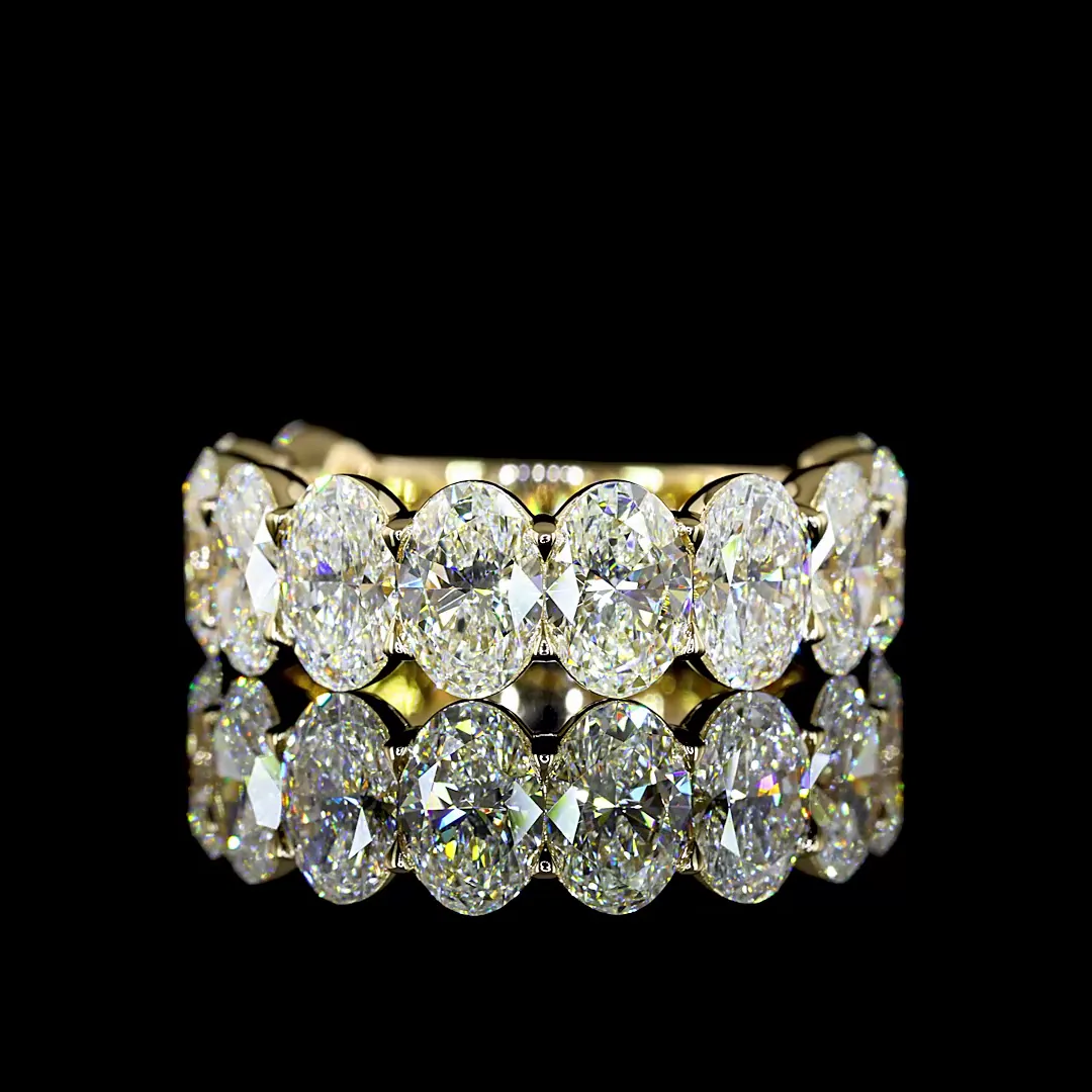 5.98 Cts 14k Yellow Gold Oval Shape 3/4 Band Eternity Band