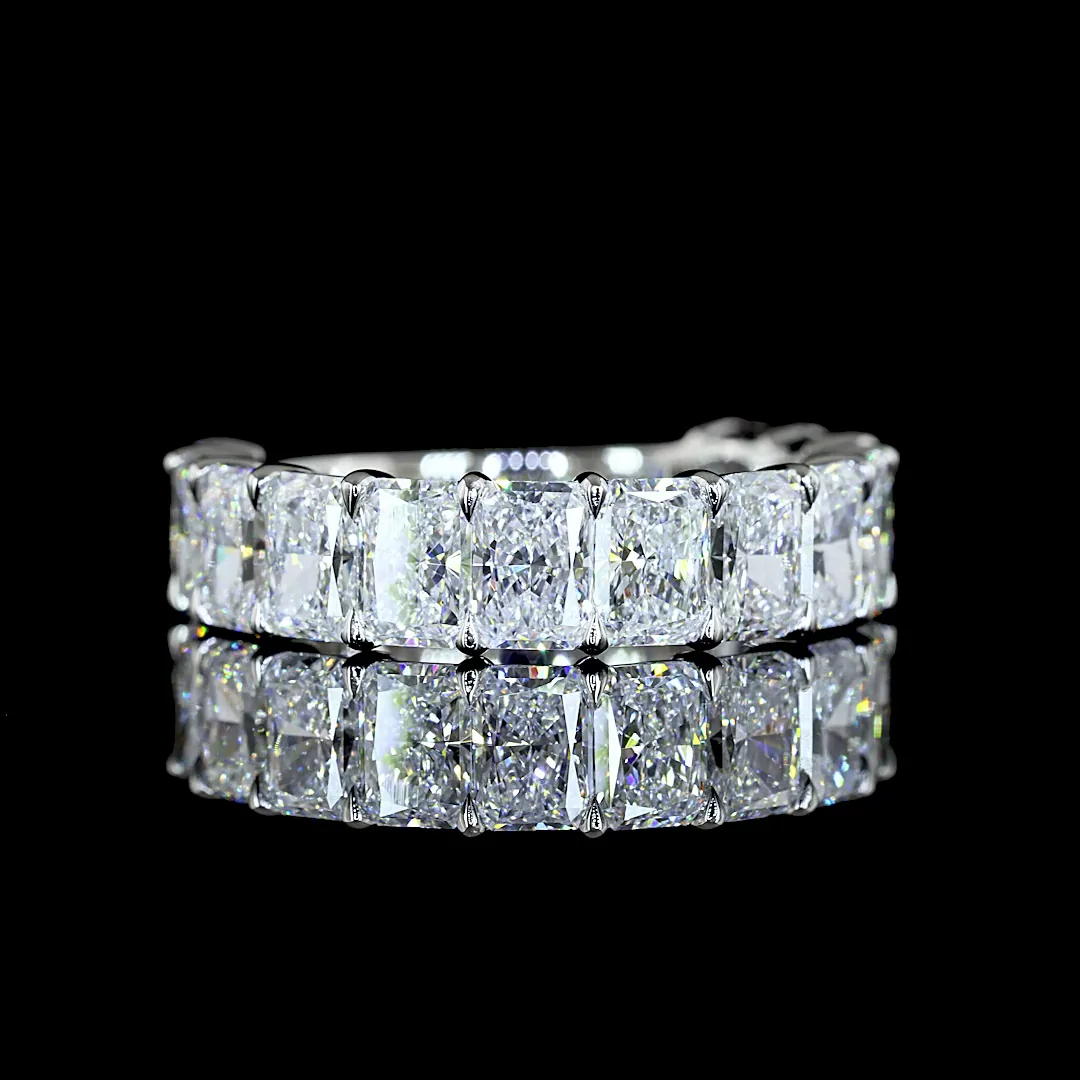 4.52 Cts Platinum Radiant Shape 3/4 Band Eternity Band