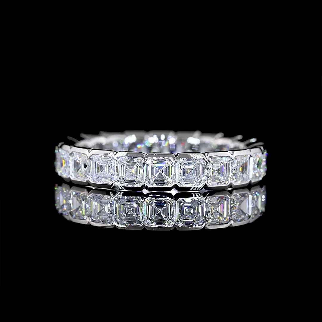2.87 Cts 14k White Gold Asscher Shape Eternity Band Eternity Band