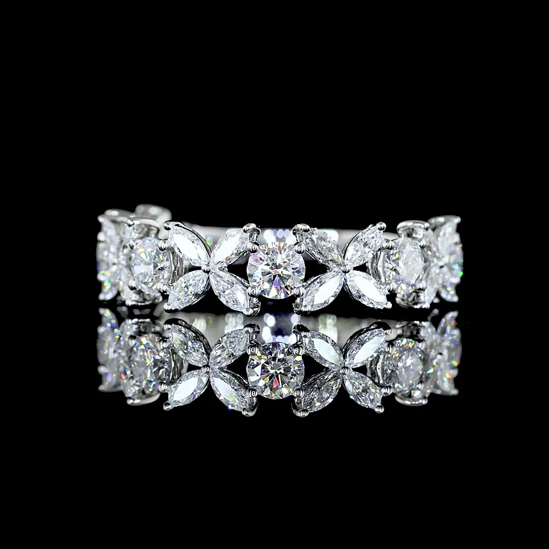 1.54 Cts Platinum Mix Shape 3/4 Band Eternity Band