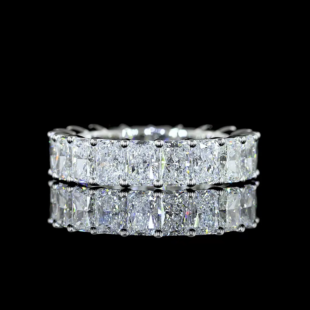 3.76 Cts Platinum Radiant Shape Eternity Band Eternity Band