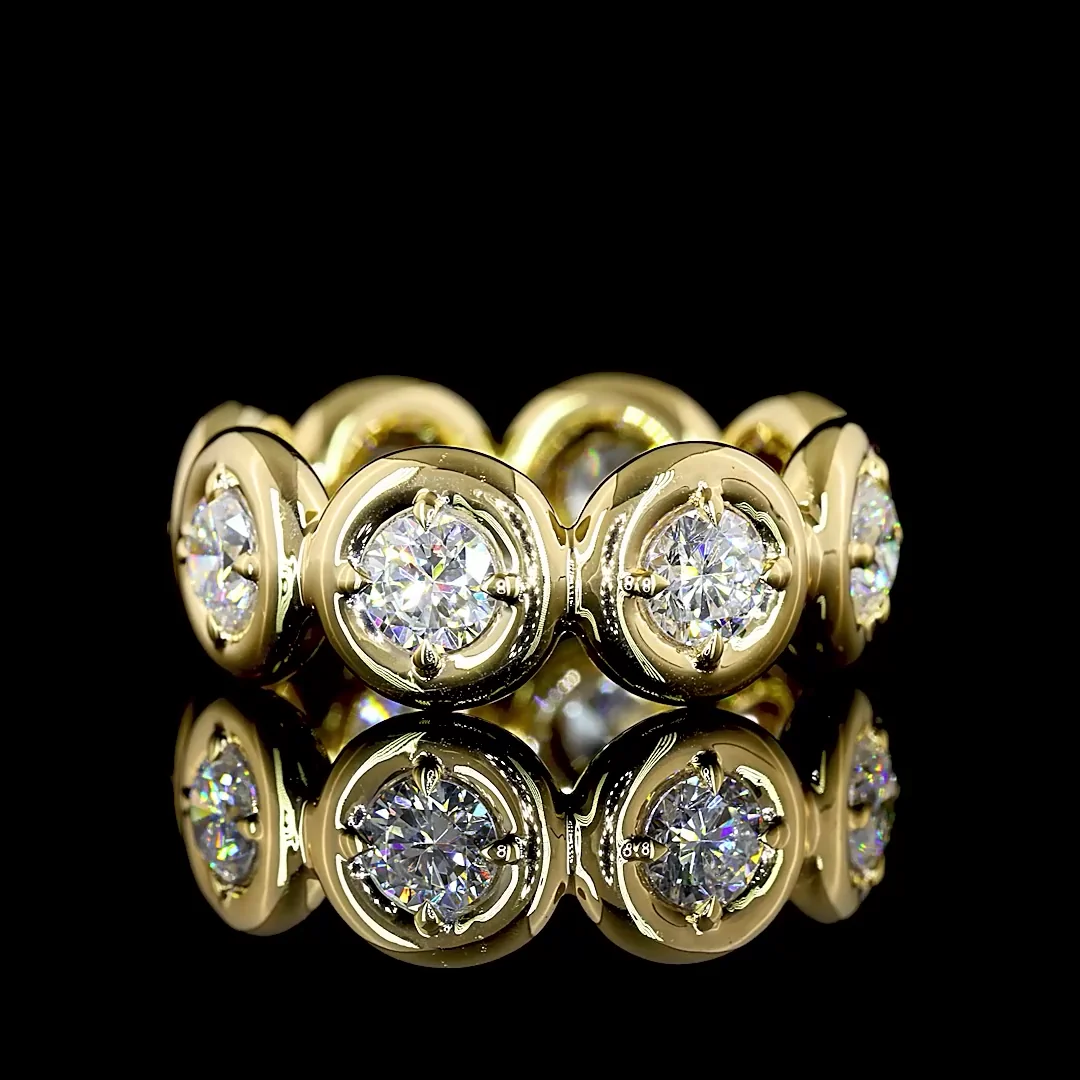 2.04 Cts 14k Yellow Gold Round Shape Eternity Band Eternity Band