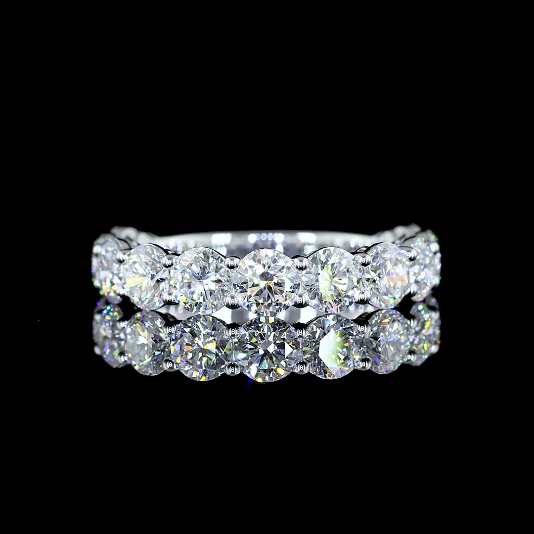 2.98 Cts 14k White Gold Round Shape 3/4 Band Eternity Band