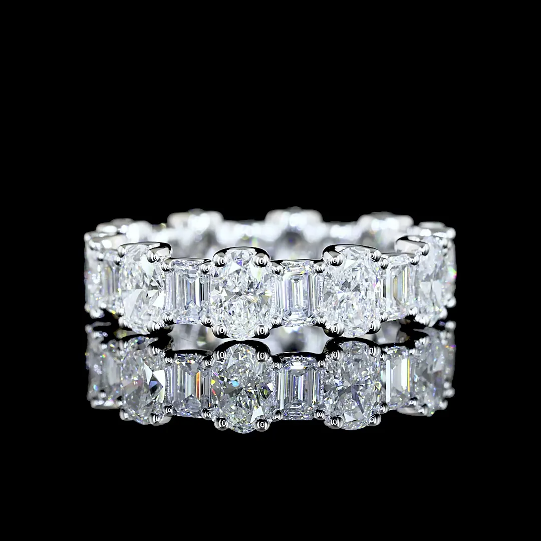 3.36 Cts 14k White Gold Mix Shape Eternity Band Eternity Band