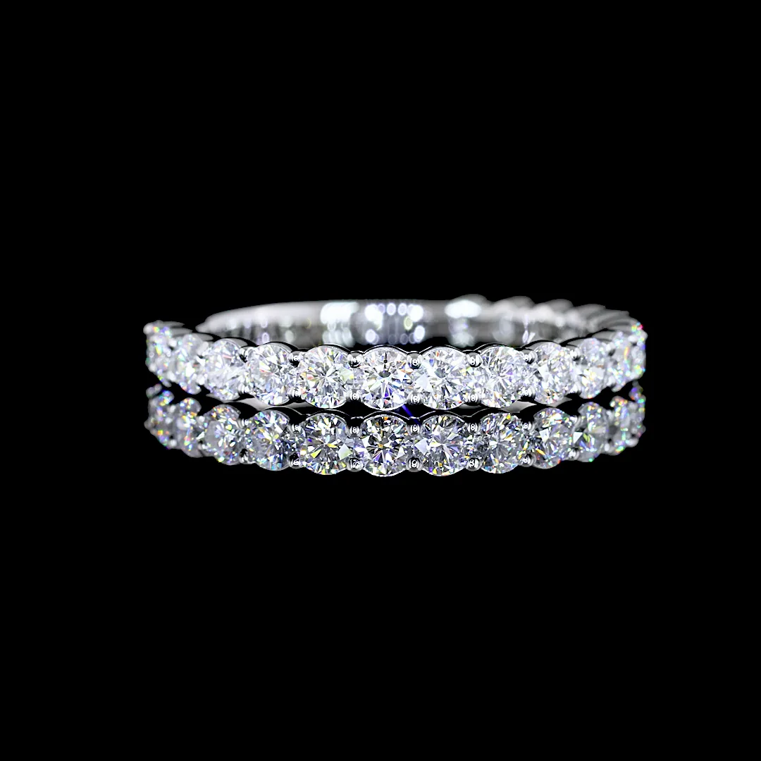 0.83 Cts Platinum Round Shape 3/4 Band Eternity Band