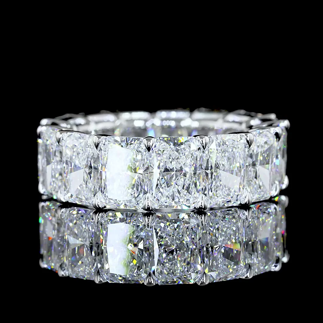 11.34 Cts 14k White Gold Radiant Shape Eternity Band Eternity Band