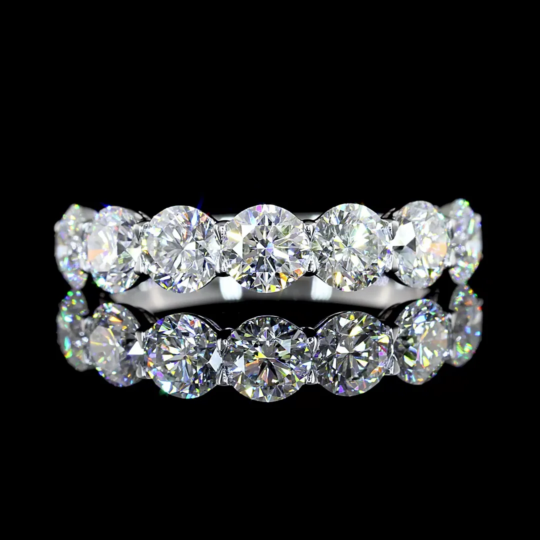 2.09 Cts 14k White Gold Round Shape 7 Stones Eternity Band