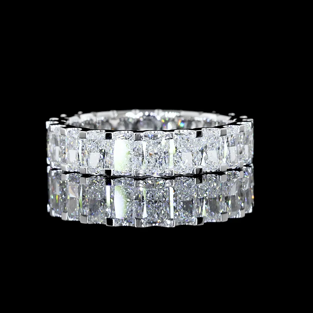 3.54 Cts 14k White Gold Radiant Shape Eternity Band Eternity Band