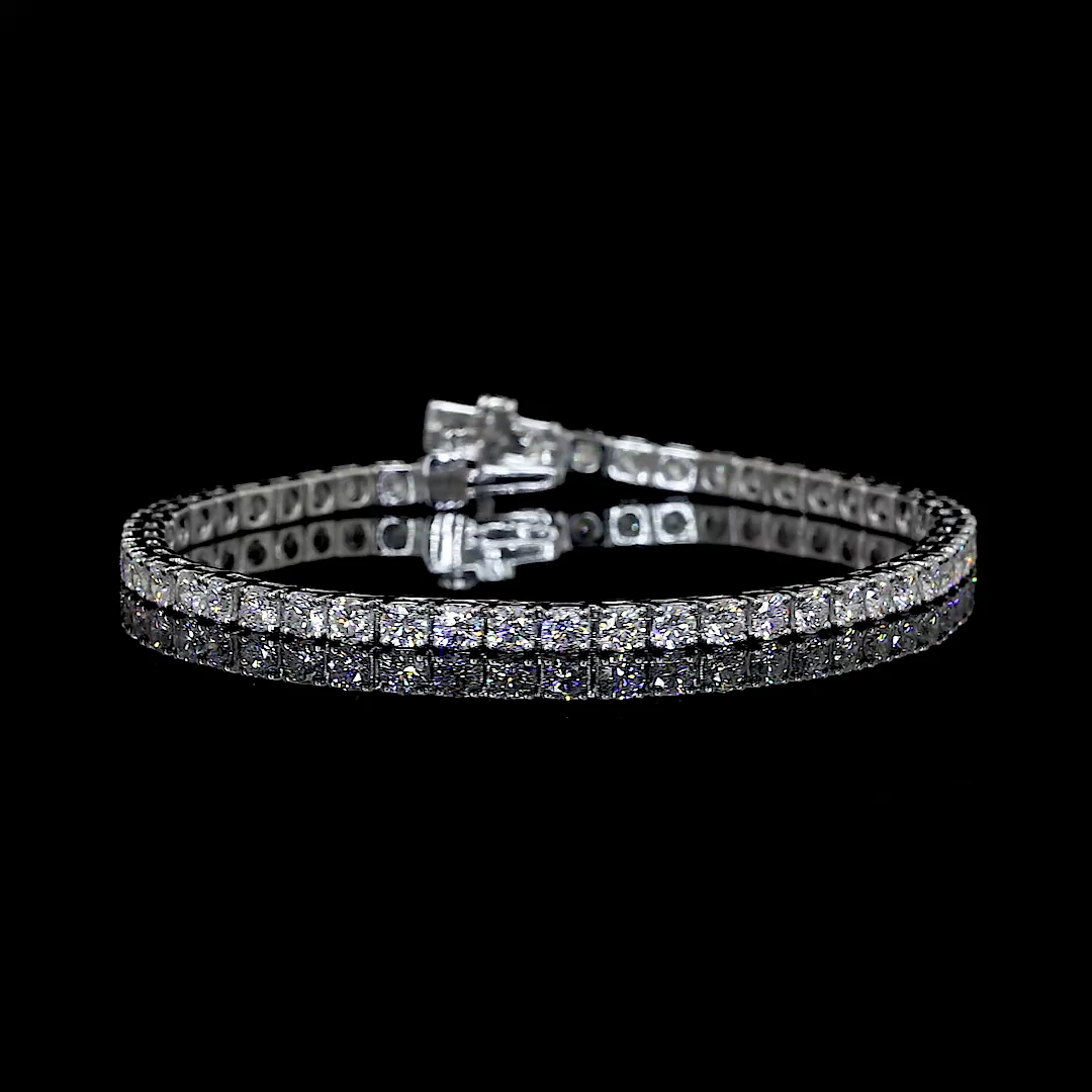11.16 Cts 14k White Gold Round Shape Tennis Bracelet