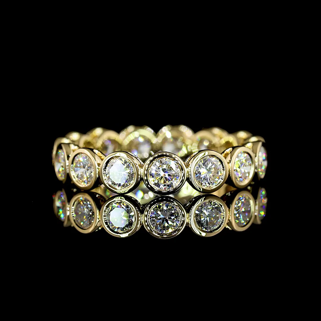 1.55 Cts 14k Yellow Gold Round Shape Eternity Band Eternity Band