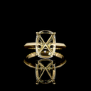 4.52 Cts 14k Yellow Gold Cushion Brilliant Shape Solitaire Ring