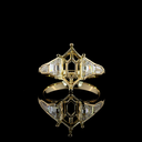 4.07 Cts 14k Yellow Gold Step Marquise Shape 5 Stones Ring