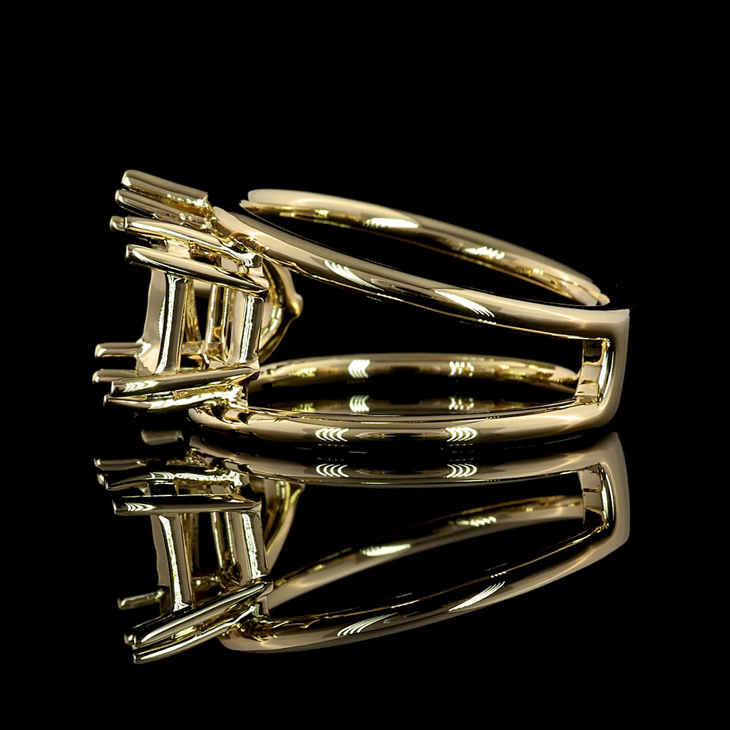 4.34 Cts 14k Yellow Gold Asscher Shape Special Ring
